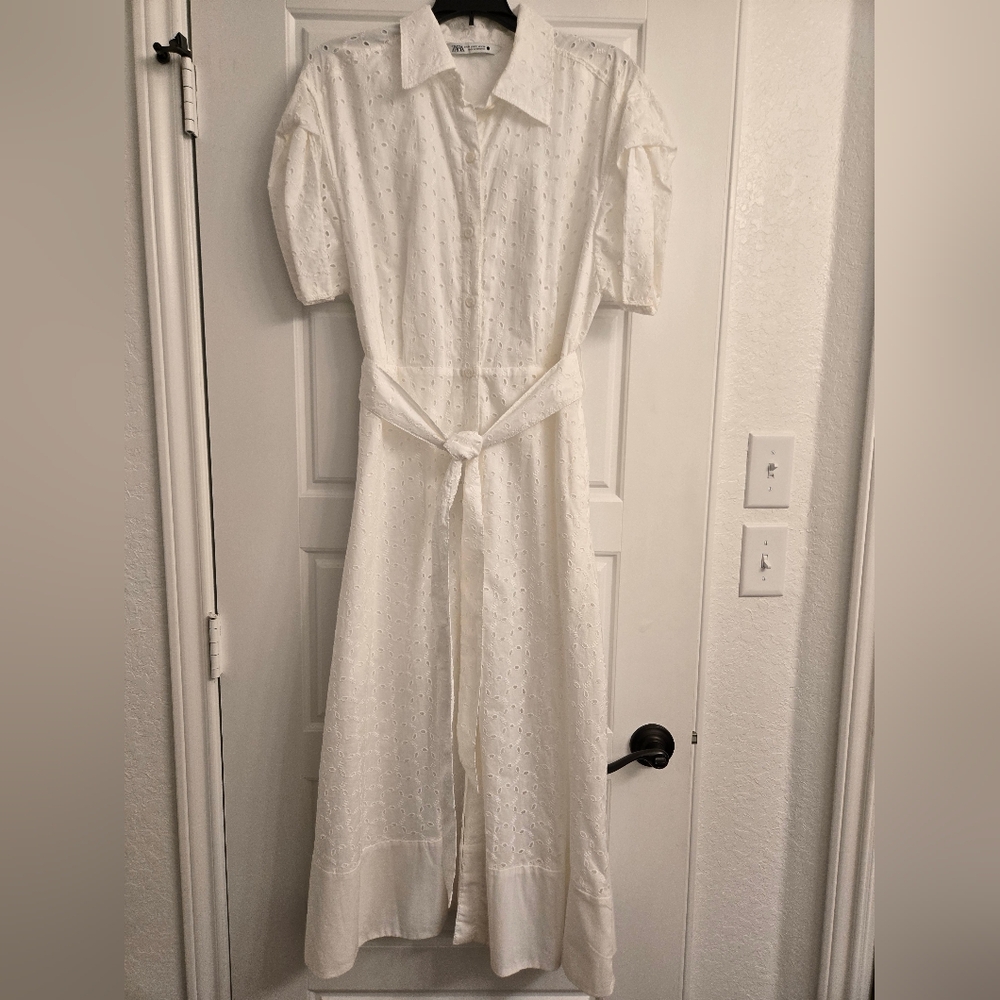 Zara Embroidered Midi Dress